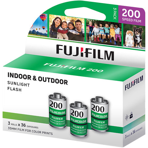 Fujifilm 200 speed film 3 pack