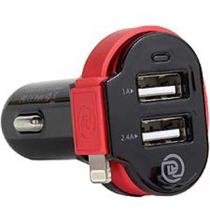 DUAL USB CAR CHARGER - APPLE LIGHTNING