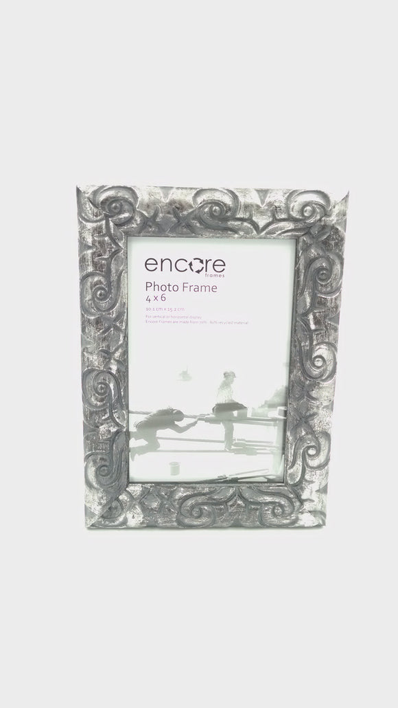 Encore 4x6 Ornate Silver / Black