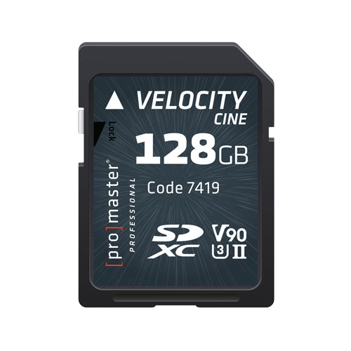 PRO VELOCITY CINE SDXC V90 UHS-II 128GB (300R/250W, 7419)