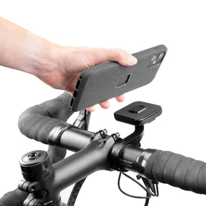 The streamlined yet rugged Out Front Bike Mount lets you rigidly mount your phone to your bike's handlebars, access it instantly, and even flip it up to film your ride.